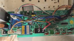 Electronic board with colorful wires and relays in Daewoo DWD-M1031 washing machine
