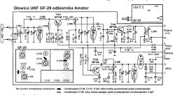 Schemat głowicy UKF GF-29 radia Unitra Diora Amator 2B z oznaczeniem kondensatora C110.