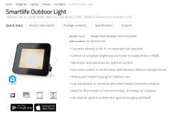 Nedis Smartlife Outdoor Light 20W Smartlife Outdoor Light showcased on a product page.