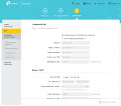 Zrzut ekranu ustawień sieciowych urządzenia TP-Link TL-WA850RE.