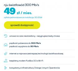 nju Internet offer with a price of 49 zł per month.