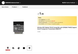 WiFi Module TW-02 on Store Page Image of a WiFi module TW-02 on an online store page with price and delivery options.