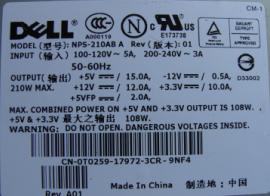 Dell model: NPS-210AB A rev.01 - after overvoltage network ... Dell model: NPS-210AB A rev.01 - after overvoltage network ...