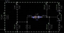 Schemat układu elektrycznego z kondensatorem 1µF.