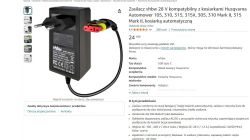 Zasilacz vhbw 28 V do kosiarek Husqvarna z etykietą i wtyczką USB typu C.