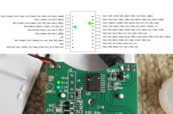 Mindmotion MM32G0 Microcontroller on PCB Pin diagram and PCB image featuring Mindmotion MM32G0 microcontroller.