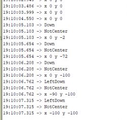 Monitoring Data from Arduino Joystick Console monitoring of Arduino joystick data.