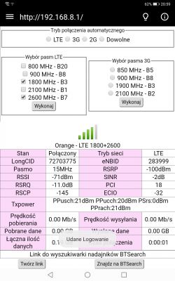 Dobór operatora dla lokalizacji 52.0475163438836, 23.134999055934546 z routerem b818