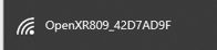 Wi-Fi signal icon with network name OpenXR809_42D7AD9F.