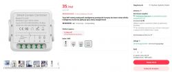 Image of a smart curtain switch on an online auction with price and description.