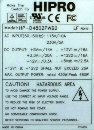 Hipro HP-D4802PWB2 - szukam schematu i oznaczeń elementów SMD