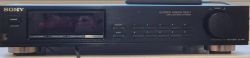 Front panel of Sony ST-S120 tuner with visible buttons and display.