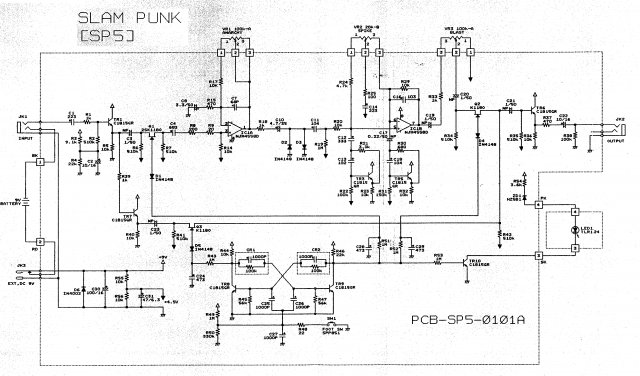 efekt gotarowy- Ibanez Slam Punk Distortion Re-Housing , schemat