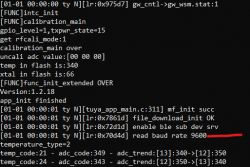 Boot Logs of Tuya Module Debugging Assistant Screenshot of boot logs from the Tuya Module Debugging Assistant application