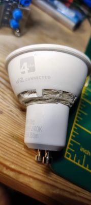 GU10 Bulb with Visible Damage GU10 bulb with visible mechanical damage