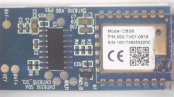 Close-up of TH11 sensor PCB with CB3S Wi-Fi module and CHT8310 chip