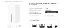 Zrzut ekranu strony produktu TP-Link Archer NX200 z ceną 799 zł i zdjęciem białego routera