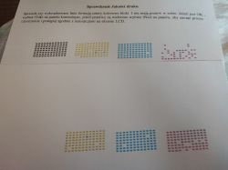 Print Quality Test - Dotted Color Blocks Print quality test page with colored blocks made of dotted lines.