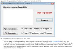 Zrzut ekranu narzędzia do masowej produkcji ATmega328PB z Atmel ICE z interfejsem do wyboru plików.