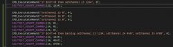 Code snippet in a programming language with CMD_ExecuteCommand and SELFTEST_ASSERT_CHANNEL instructions.