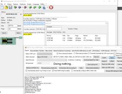 Screen showing NeoProgrammer and BK7231 Flasher software for SPI chip programming