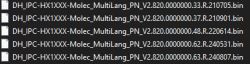 Lista plików firmware DH_IPC-HX1XXX-Molec_MultiLang_PN w eksploratorze plików Windows.