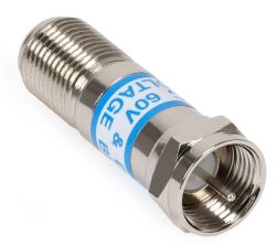 Separator napięcia antenowego z złączami F, oznaczony do 60V