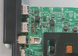 TV Samsung UE65MU6402UXXH - Nie działa, zwarcie na płycie głównej