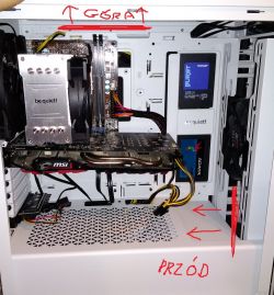 Przełożenie wentylatora Pure Wings 2 - przód czy góra? Zmiana pasty na RX 470?