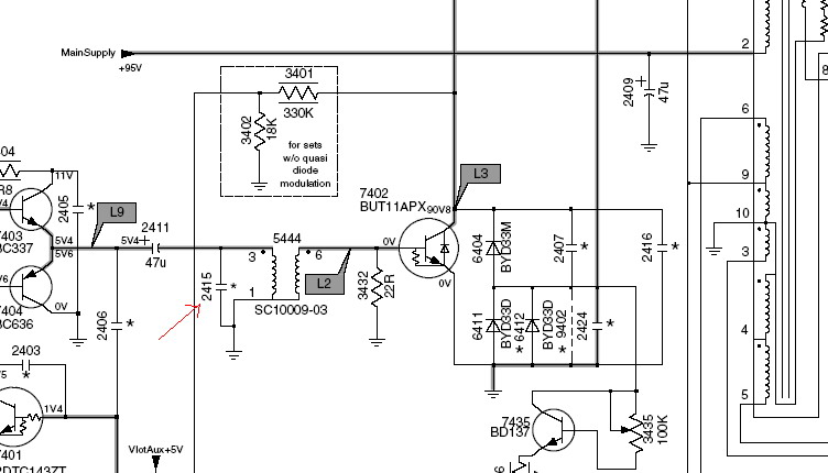 Tv Philips 21PT5409/1 L01.2E mocno grzeje się BD137
