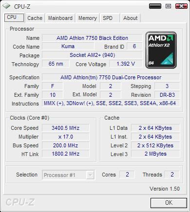 Athlon64 X2 7750 BE dwurdzeniowy Phenom podkręcanie