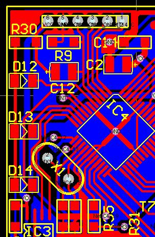Atmega32 TQFP kondensatory