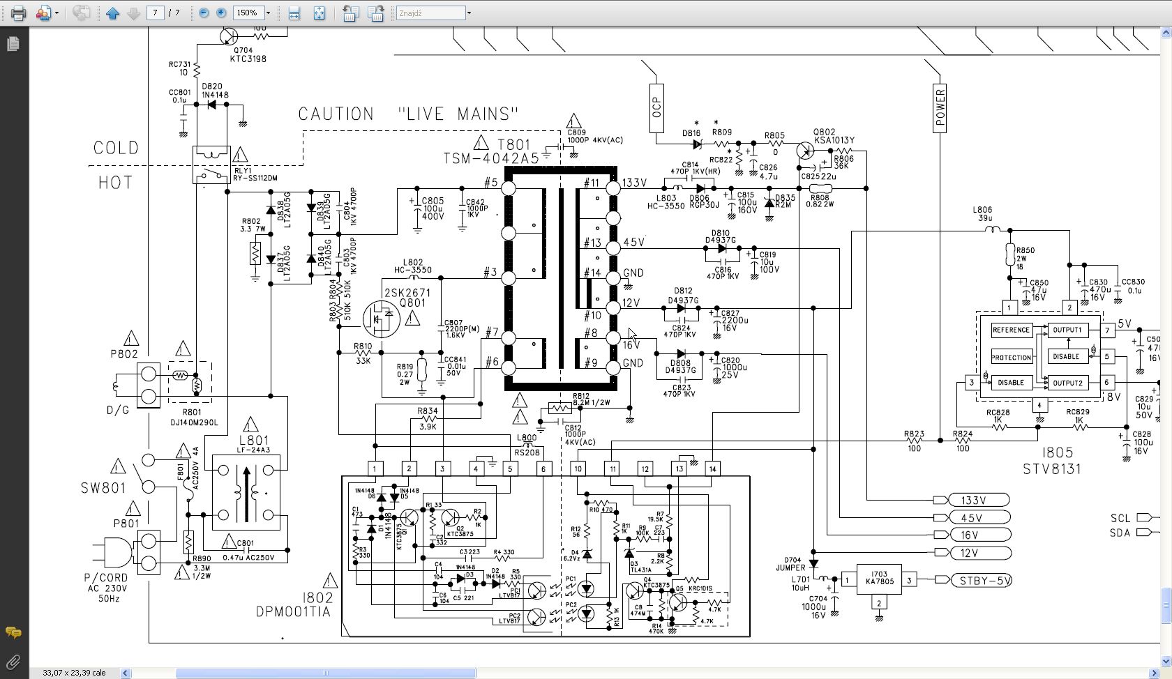Daewoo K14V3T S -zawyżone napięcia z przetwornicy - elektroda.pl