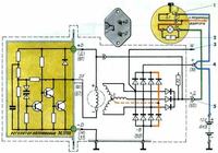 Schemat wewnętrzny alternatora HITACHI.