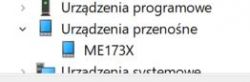 Zrzut ekranu menedżera urządzeń systemu Windows pokazujący urządzenie ME173X.