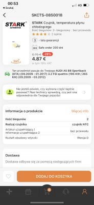 Audi a5 3.2 FSI CALA - Niewłaściwy odczyt temperatury oleju.