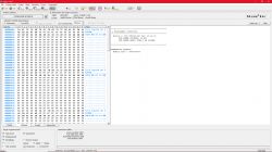 Zrzut ekranu z programatora XGecu T48 ukazujący odczyt pamięci układu ATMEGA328P.