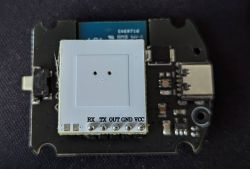 WiFi presence sensor module with RX, TX, OUT, GND, VCC labels.