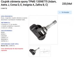 Astra J jakie czujniki ciśnienia w oponach są dobre?