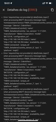 HA log screenshot showing MQTT errors after updating to version 1.17.224.