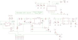 Schematic of a bistable WiFi switch using ESPC2-02 and GM8023B relay