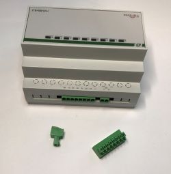 F&amp;Home building automation controller with detached screw terminals.
