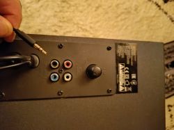 Łączenie wzmacniacza z wejściem 2xRCA z subuferem Logitech również 2xRCA