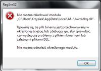 Win 7 regsvr32 - Jak usunąć błąd pojawiający się przy starcie systemu?
