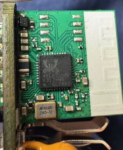 Circuit Board with RTL8720CF Chip Close-up of a circuit board featuring the RTL8720CF chip.