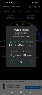 Wysoki ping w routerze ASUS 4G-AX56 na PLUS (Łódź, Liściasta 75) vs HUAWEI B535-232A