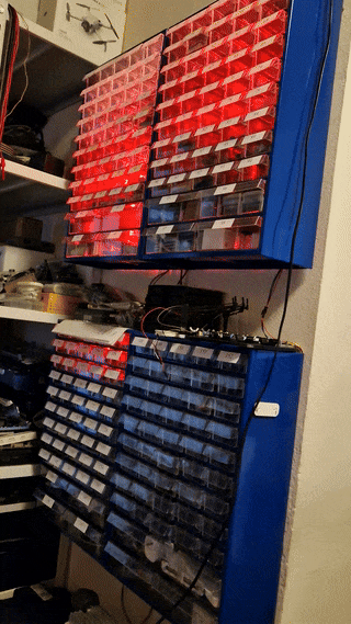 Drawer Organizer with LED Lighting LED-lit drawers with light effects.