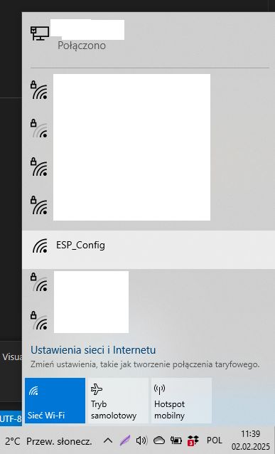Preview of Available Wi-Fi Networks with ESP_Config List of available Wi-Fi networks on a computer with ESP_Config network visible.