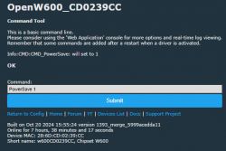 OpenW600 interface with power-saving mode enabled.