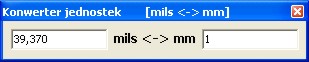 Konwerter jednostek mils<->mm + źródło